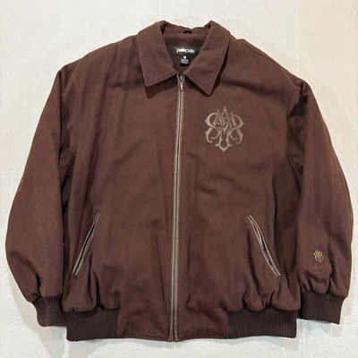 Vintage  Pelle Pelle Varsity Jacket 3XL Brown Wool Blend Stitched Y2K Bomber - Image 1 of 4