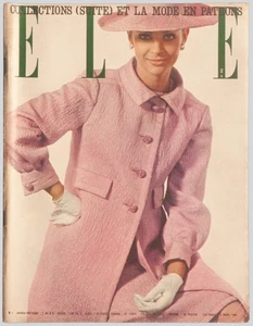 'ELLE' FRENCH MAGAZINE COLLECTIONS NICOLE DE LAMARGE COVER ISSUE 6 MARCH 1964 - Picture 1 of 4