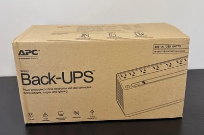 APC BE600M1 600VA 120V Back-UPS Battery Backup 7-NEMA Outlet 1 USB Charging Port - Image 1 of 4