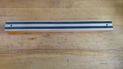 Wood Knife Holder. 2 Magnet Strips. Attaches to Wall. 17 in. long. - Image 1 of 4