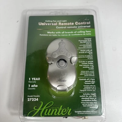 Hunter Universal Ceiling Fan Remote Control 3-Speed Model 27224 New Sealed - Image 1 of 4