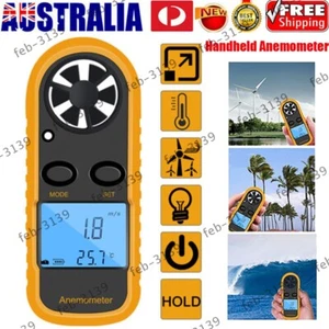 Handheld Anemometer Thermometer Digital LCD Air Wind Speed Velocity Gauge Meter - Picture 1 of 12