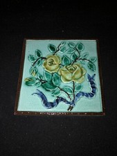 5” Floral Majolica Tile