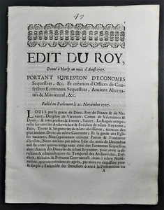 [Doit Ancien Régime] EDIT DU ROY Ökonom Entführung alte Alternative Mitriennal - Bild 1 von 1