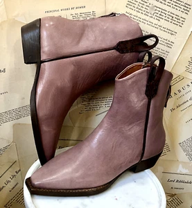 Free People Wesley Ankle Boot Western River Stone Shaded Leather 38.5/8.5 NEW - Picture 1 of 8