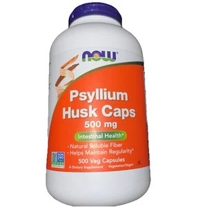 Sealed NOW Foods Psyllium Husk Caps 500 mg  *500* Veg Caps Vegan Expires 06/2028 - Picture 1 of 2