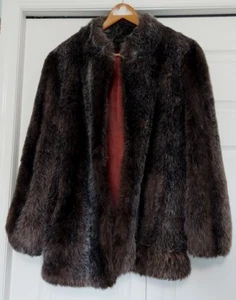 Vintage Pelzmantel Jacke Damen Markenlos Nachlass Ohne Etikett ON Mantel. Gefüttert - Bild 1 von 8