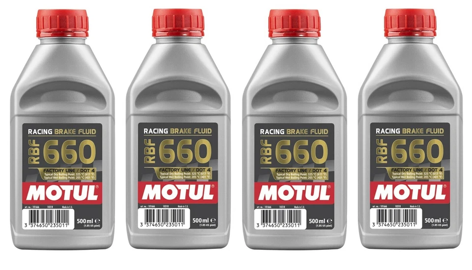 Fluido de freio de corrida Motul DOT4 RBF 660 FACTORY LINE 2L totalmente sintético 4 x 0,5L - Imagem 1 de 1