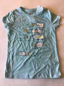  Cat & Jack Toddler Girls' T-Shirt Short Sleeve "Awesome Aqua Message" Graphics - Picture 1 of 1