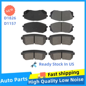 Front Rear Ceramic Brake Pads For 2015 2016 Hyundai Sonata with Manual Parking - Picture 1 of 6