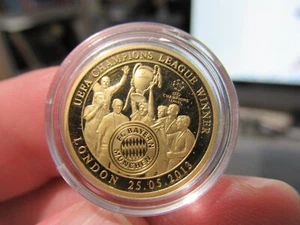 Rare FC Bayern GOLD Medal, UEFA Champions Winner London 2013, 3.11g, 1111 Minted - Picture 1 of 8