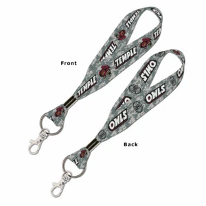 TEMPLE UNVIERSITY OWLS KEY STRAP LANYARD KEY CHAIN 1" WIDTH TWO-TONE NEW - Picture 1 of 1