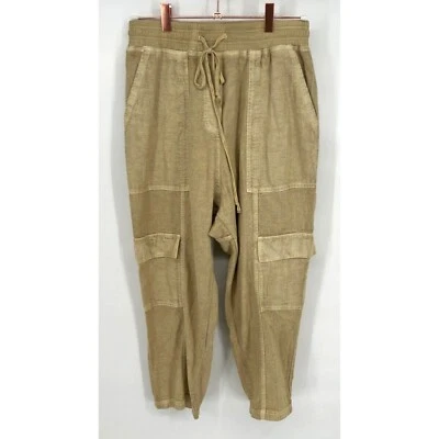 Anthropologie Daily Practice Cargo Pockets Jogger Pants Beige Medium High-Rise - Image 1 of 4
