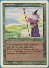 Fastbond Revised HEAVILY PLD Green Rare MAGIC MTG CARD (ID# 243614) ABUGames