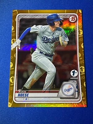 2020 Bowman Draft 1st Edition Kody Hoese #BD-142 GOLD Foil /50 LA Dodgers - Image 1 of 2