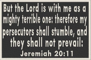 Jeremiah 20:11 Bügelbild Patch Christian Morale Military Tactical Emblem - Bild 1 von 1