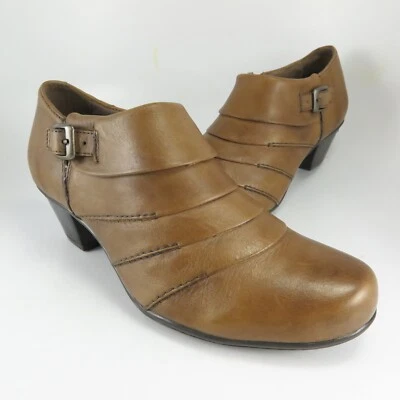 Earth DAWN Shooties Mujer Talla 7.5D Cuero Marrón Almendra Cremallera Lateral Botines Foto 1 de 4