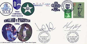 ENGLAND V PAKISTAN FIRST DAY COVER 1996SIGNED AKRAM & HAMED CLEARANCE SALE - Picture 1 of 1