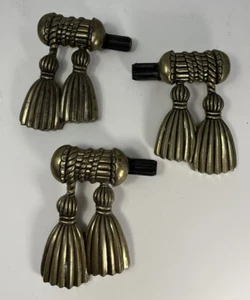 3 Vintage Gardinenstangenabschlüsse Metallquasten - Bild 1 von 8