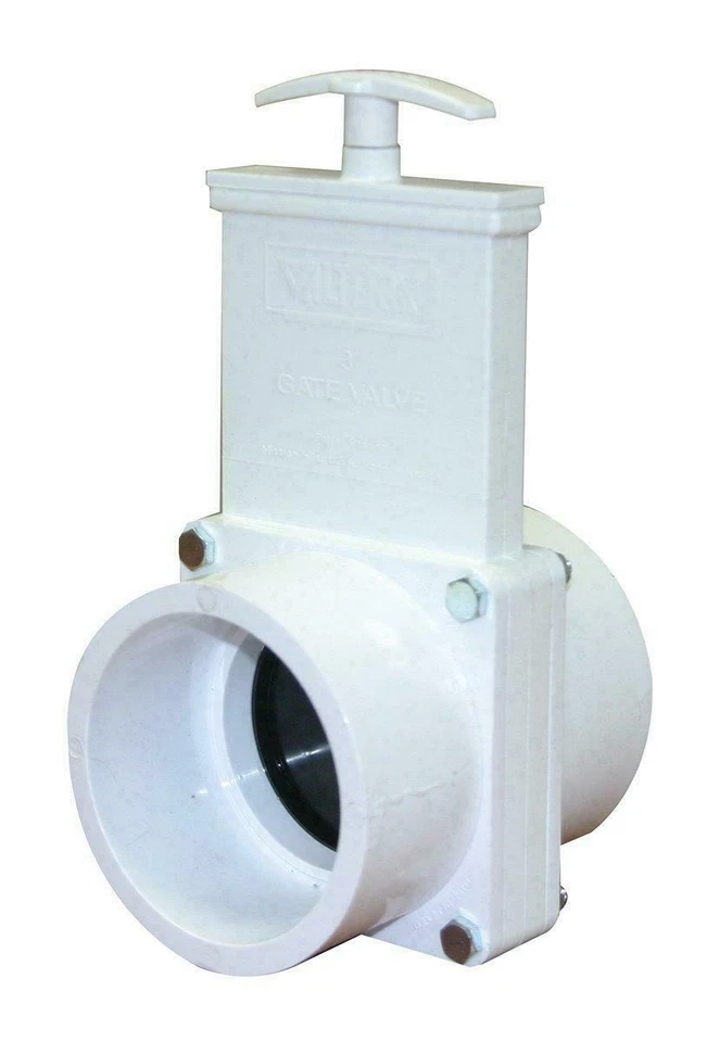 Valterra 6301 PVC Gate Valve, White, 3" Slip - Image 1 of 1