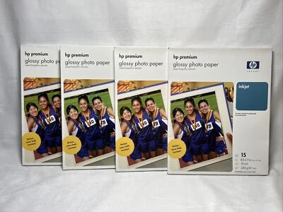 HP Premium Glossy 8.5 x 11  Inkjet 15 Sheets 7.5 Mil Print C6039A Lot Of 4.   D - Image 1 of 3