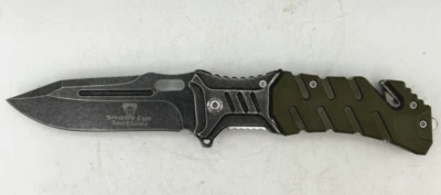 Cuchillo táctico ojo de serpiente 3cr13 hoja de acero 3 3/8” B-131x47x21mm verde oscuro Foto 1 de 4