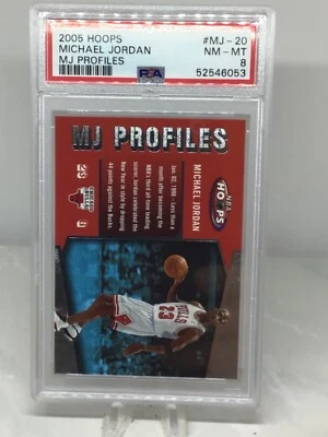 2005 Hoops MJ Profiles #MJ-20 Michael Jordan PSA 8 (8 in all grades) - Image 1 of 2