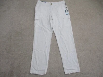 Caribbean Joe Men's 34x32 Linen Blend Cargo Pants White - Image 1 of 4