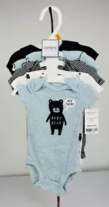 Carters Baby Boy's Newborn Blue 5-Pack Bear Short-Sleeve Bodysuits NWT - Picture 1 of 6