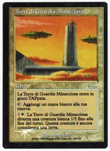 Forbidding Watchtower ITALIAN 1999 Urza's Legacy FOIL Colorless Land MTG LP AZ1 - Picture 1 of 1