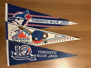 (3) Toronto Blue Jays MLB Full Size Pennants “86” -  “91 AS” - “2000’s” - Picture 1 of 20