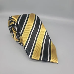 Donald J Trump Signature Tie Gold Diagonal Stripe Silk Handmade 56" - Picture 1 of 8