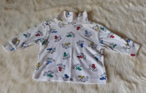 Vintage OshKosh Colorblock Dog Long Sleeve Retro 90's Top Shirt 12mos - Picture 1 of 5