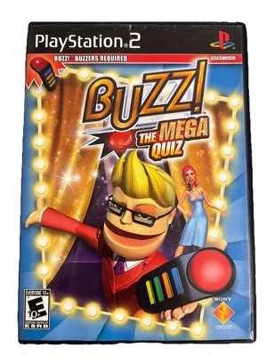 Buzz The Mega Quiz Black Label Sony PlayStation PS2 2007 ** Disc Excellent ** - Image 1 of 4