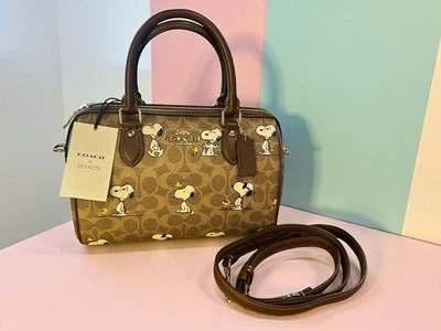 Coach X Peanuts CBM33 Rowan Satchel Bag In Signature Canvas With Snoopy Print - Image 1 of 4