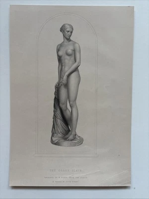 Antigua figura femenina desnuda grabada El esclavo griego icónica figura neoclásica Foto 1 de 2