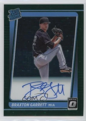 2021 Panini Donruss Optic Green Stars Prizm /75 Braxton Garrett #RRS-BG Auto RC - Image 1 of 2