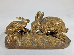 ANTIQUE FRENCH BRONZE RABBIT SCULPTURE - Bild 1 von 9