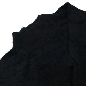 Loft Sweater Fuzzy Womens L Pullover Ribbed Wide Mock Neck Essential Tunic NEW - Picture 1 of 18