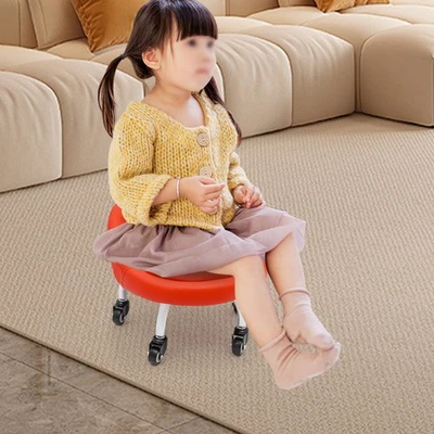5-Wheel Red Footrest Stool Max Load 100kg Footrest Stool/Normal Stool For Home - Image 1 of 4
