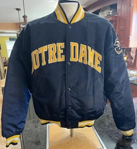 Vintage Starter Notre Dame Satin Jacket Medium USA Made Fighting Irish NCAA Medium - Bild 1 von 12