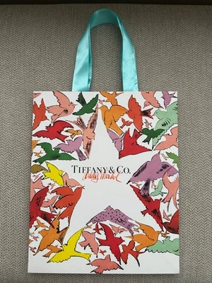 Tiffany & Co x Andy Warhol Reusable Paper Gift Shopping Bag w/ Ribbon Handles - Image 1 of 4
