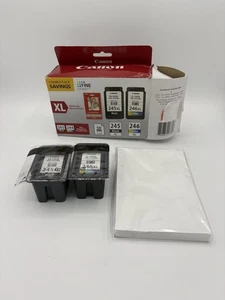 Canon PG-245XL/CL-246XL Combo Pack Black And Color Ink Carts 50 4x6 Photo Paper - Picture 1 of 5
