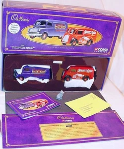 Corgi Toys 1:43 CADBURY Milk + CocoaBEDFORD CA Van + MORRIS J Van Set MIB`98! - Picture 1 of 5