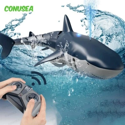 Remote Control Smart Shark Spray Water Toy Electric Kids Boat ship Submarin Gift - Image 1 of 4