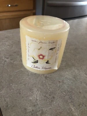 Bath & Body Works Cotton Flower 3" x 3" Pillar Candle NEW! RARE! Please read - Image 1 of 2