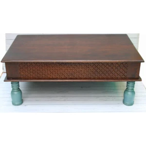 Indian Folding Tea Table multi use living room Coffee Table with storage box - Picture 1 of 12