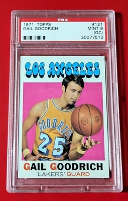 PSA 9 (OC) 低帮 1971 TOPPS HOF LA LAKERS Gail Goodrich  — 第 1/4 张图片