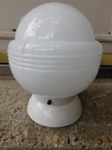 ANTIQUE ART DECO CEILING LIGHT WITH PORCELAIN BASE - Picture 1 of 11