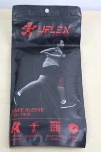 Knee Compression Sleeve UFLEX Athletic Knee Recovery MEDIUM Black/Red NEW - Picture 1 of 11